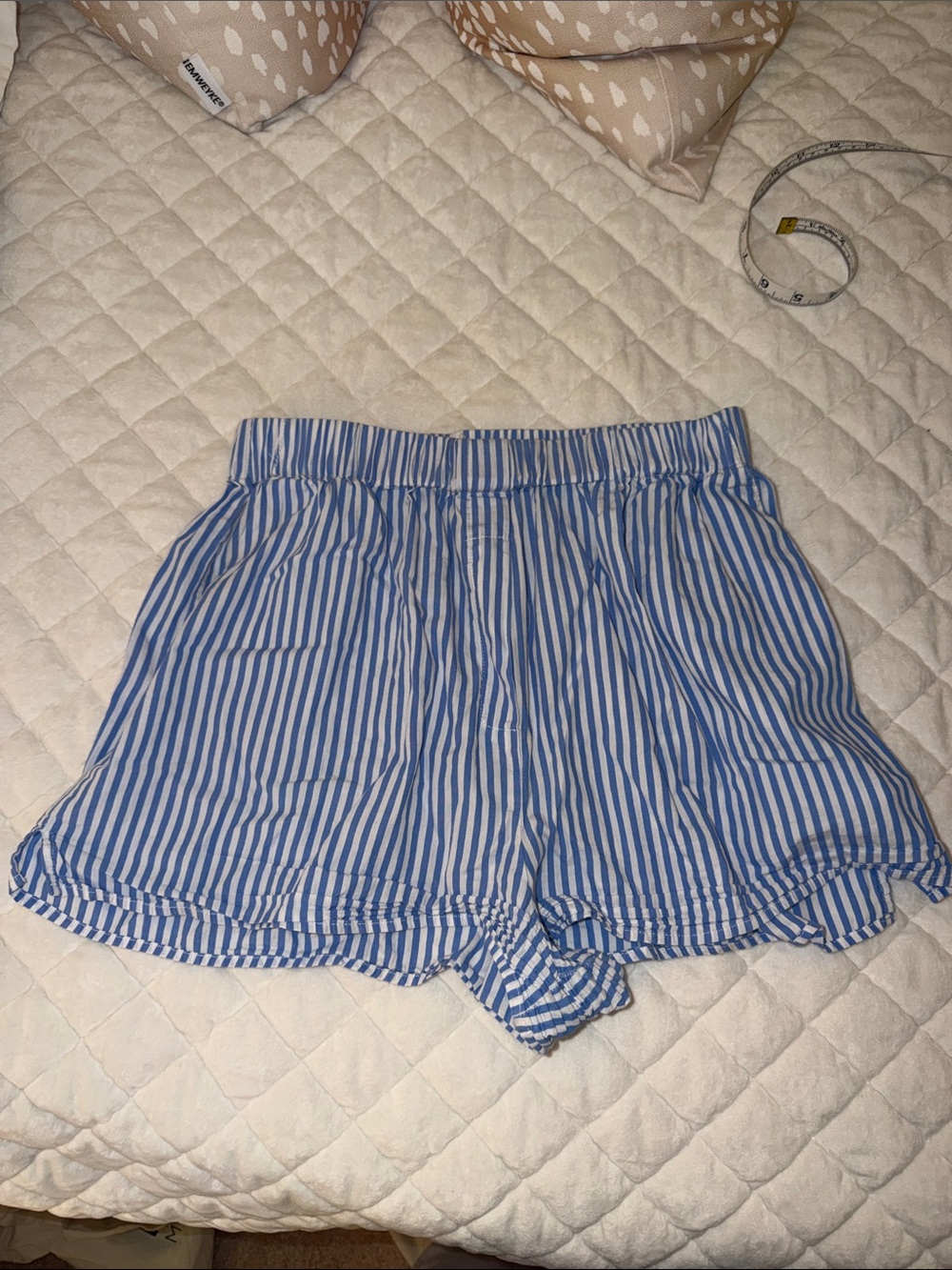 Daily Drills Blue & White Striped High-Waist Women's Shorts